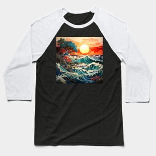 Waves ocean sunset Baseball T-Shirt